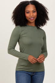 Olive Basic Long Sleeve Top