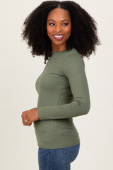 Olive Basic Long Sleeve Top