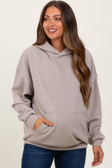 Beige Basic Maternity Hoodie Sweatshirt