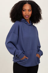 Blue Basic Hoodie Sweatshirt