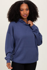 Blue Basic Hoodie Sweatshirt