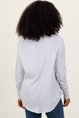 Heather Grey Exposed Seam Long Sleeve Top