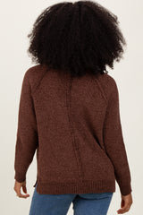 Brown Raglan Knit Sweater