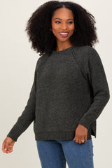 Olive Raglan Knit Maternity Sweater