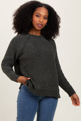 Olive Raglan Knit Sweater