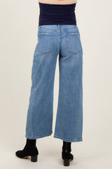 Blue Vintage Wash Wide Leg Maternity Jeans