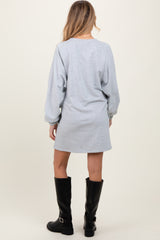 Heather Grey Ultra Soft Maternity Sweatshirt Dress