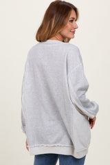 Heather Grey Contrast French Terry Long Sleeve Top