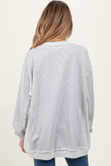 Heather Grey Contrast French Terry Maternity Long Sleeve Top