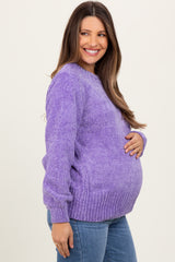 Lavender Chenille Knit Maternity Sweater