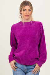 Magenta Chenille Knit Maternity Sweater