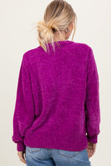 Magenta Chenille Knit Sweater