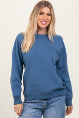 Blue Fleece Maternity Sweatshirt