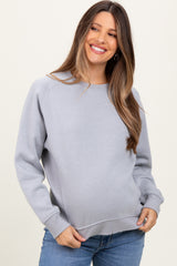 Heather Grey Fleece Maternity Sweatshirt