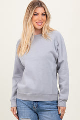 Heather Grey Fleece Maternity Sweatshirt