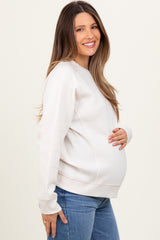 Cream Fleece Maternity Sweatshirt