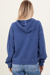 Blue French Terry Hooded Sweatshirt