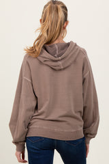 Mocha French Terry Hooded Maternity Sweatshirt