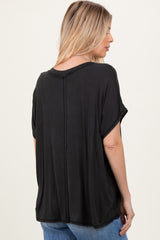 Black Flutter Sleeve Top