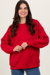 Red Pullover Terry Crewneck