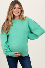 Mint Oversized Basic Drop Shoulder Maternity Sweater