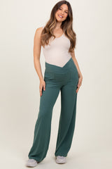 Jade Crossover Waist Active Wide Leg Maternity Pant