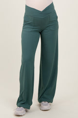 Jade Crossover Waist Active Wide Leg Maternity Pant