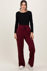 Burgundy Cargo Pocket Straight Leg Sweatpants