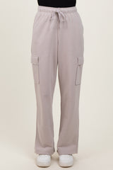 Light Taupe Cargo Pocket Straight Leg Sweatpants