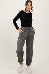 Olive Drawstring Relaxed Fit Sweatpants