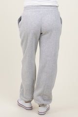 Heather Grey Drawstring Relaxed Fit Maternity Sweatpants