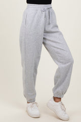 Heather Grey Drawstring Relaxed Fit Sweatpants