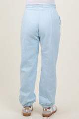 Light Blue Drawstring Relaxed Fit Maternity Sweatpants