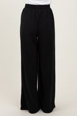 Black Wide Leg Drawstring Sweatpants