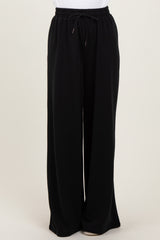 Black Wide Leg Drawstring Sweatpants