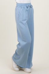 Light Blue Exposed Seam Wide Leg Sweatpants