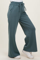 Light Olive Exposed Seam Wide Leg Sweatpants