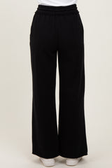 Black Exposed Seam Wide Leg Sweatpants