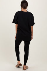 Black Oversized Crewneck Short Sleeve and Legging Set