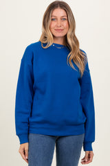 Royal Blue Basic Fleece Crewneck Sweatshirt