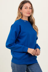 Royal Blue Basic Fleece Crewneck Sweatshirt