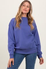 Periwinkle Basic Fleece Crewneck Sweatshirt