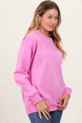 Pink Basic Fleece Crewneck Sweatshirt