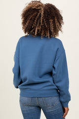 Denim Basic Fleece Crewneck Maternity Sweatshirt