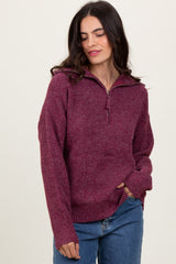 Burgundy Half Zip Pullover Sweater