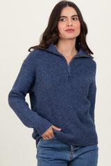 Navy Half Zip Pullover Sweater