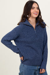 Navy Half Zip Pullover Sweater