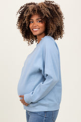 Light Blue Fleece Maternity Sweatshirt