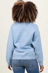 Light Blue Fleece Maternity Sweatshirt