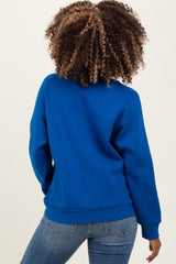 Royal Blue Fleece Maternity Sweatshirt